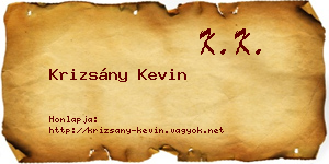 Krizsány Kevin névjegykártya