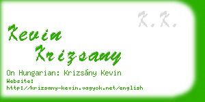 kevin krizsany business card